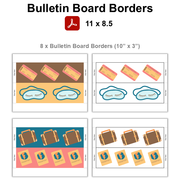 Bulletin Board Borders - Travel the World