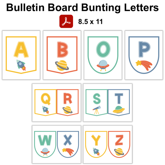 Bulletin Board Bunting Letters  - Space