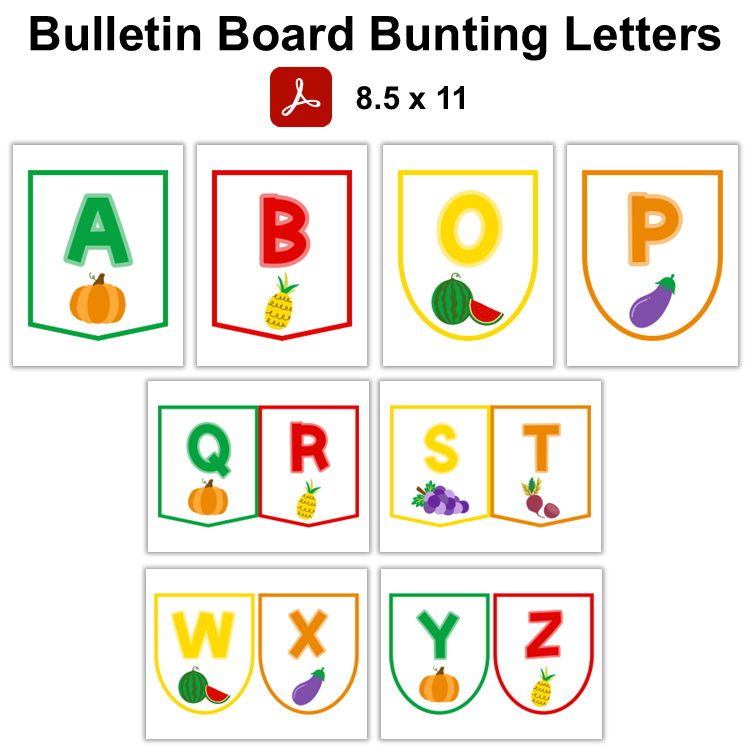Bulletin Board Bunting Letters - Healthy Eating