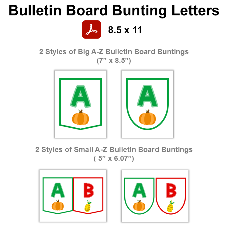 Bulletin Board Bunting Letters - Healthy Eating