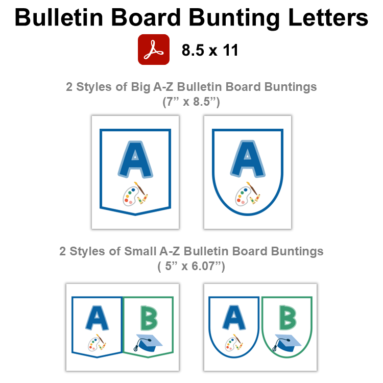 Bulletin Board Bunting Letters  - School Supplies