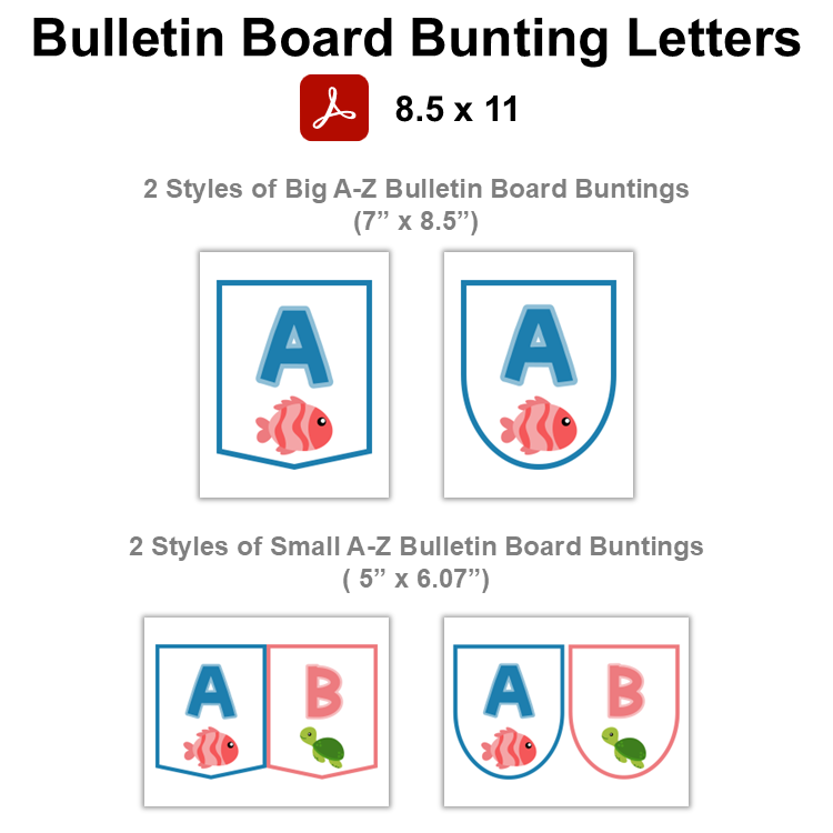 Bulletin Board Bunting Letters - Under the Sea