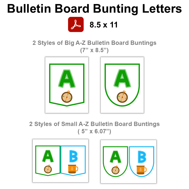 Bulletin Board Bunting Letters - Camping