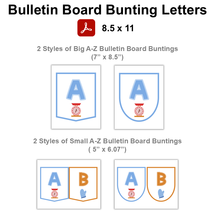 Bulletin Board Bunting Letters - Colorful Baking