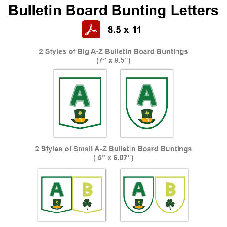 Bulletin Board Bunting Letters - St. Patrick's Day
