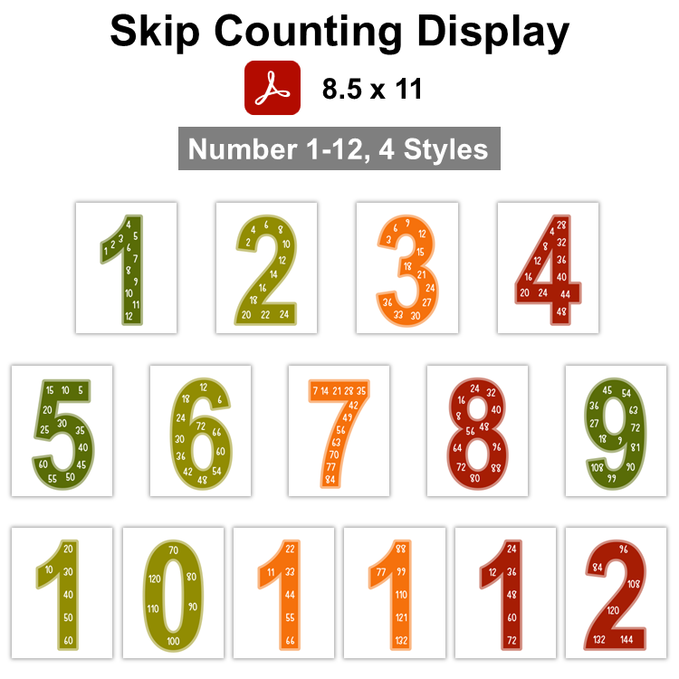 Skip Counting Display - Hello Fall