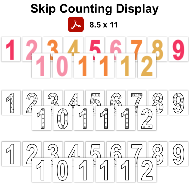 Skip Counting Display - Pink Valentine