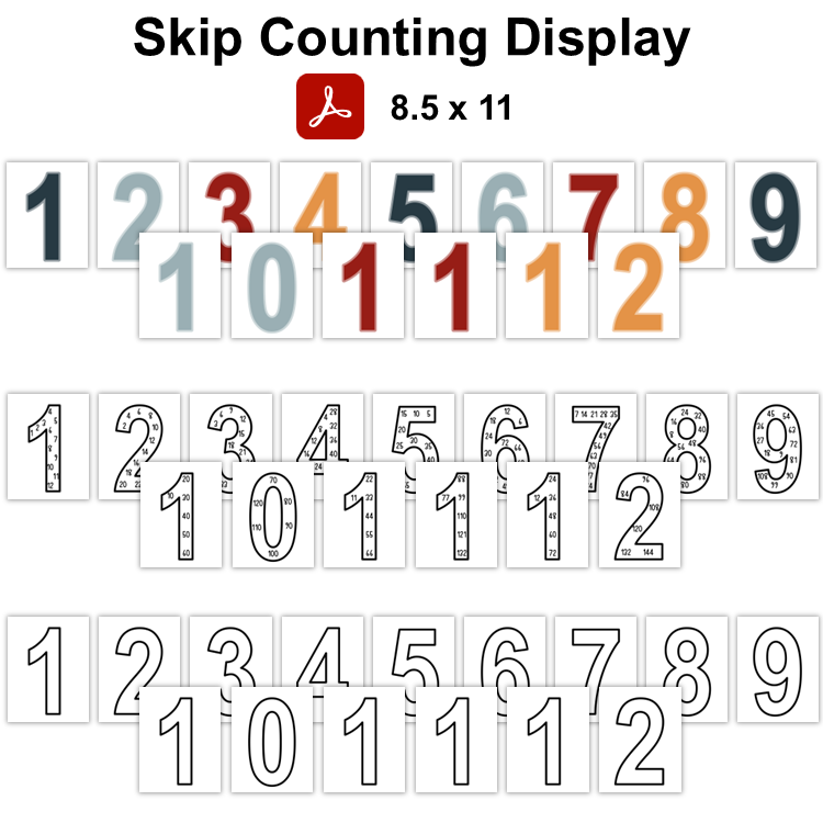 Skip Counting Display - Little Town