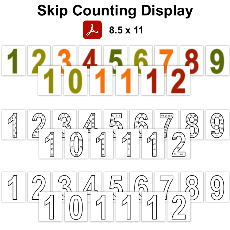Skip Counting Display - Hello Fall