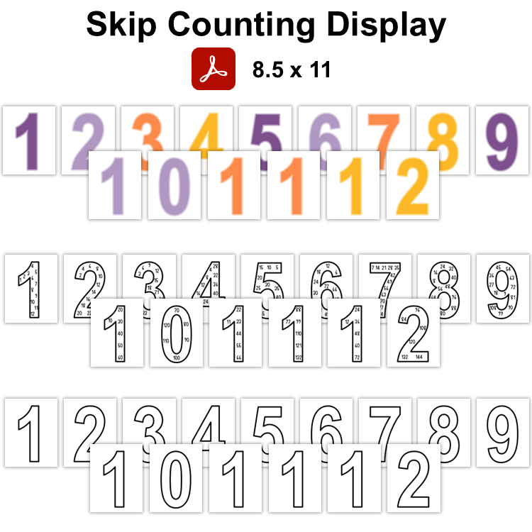 Skip Counting Display - Purple Halloween