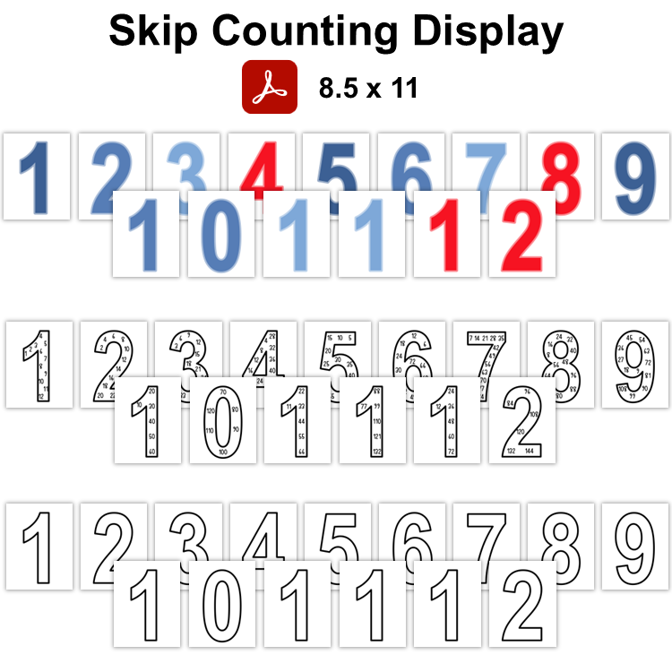 Skip Counting Display - Blue Winter