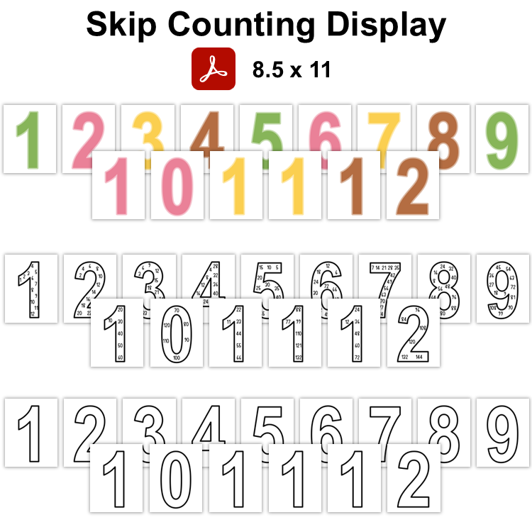 Skip Counting Display - Hello Summer