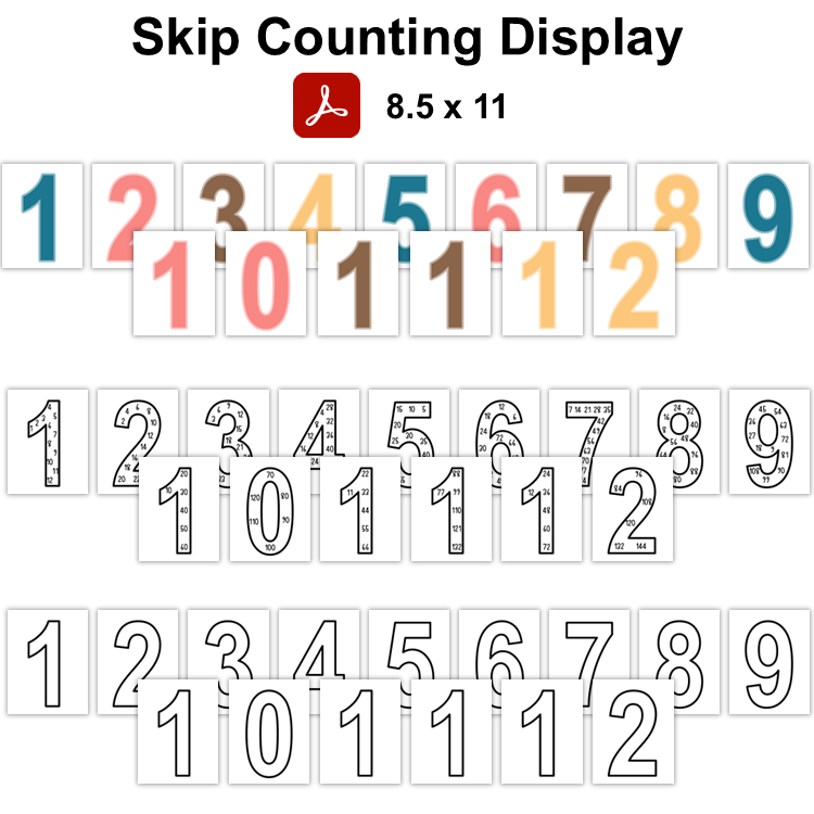 Skip Counting Display - Travel the World