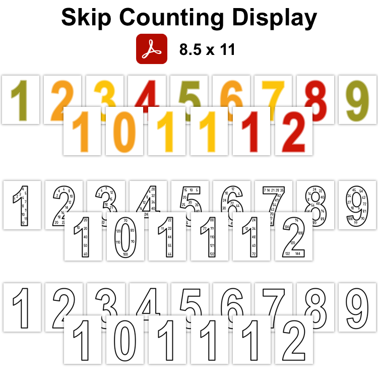 Skip Counting Display - Autumn Leaves