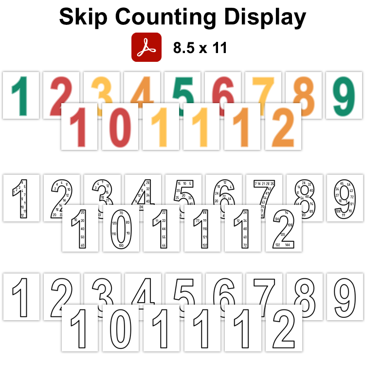 Skip Counting Display - Cute Christmas