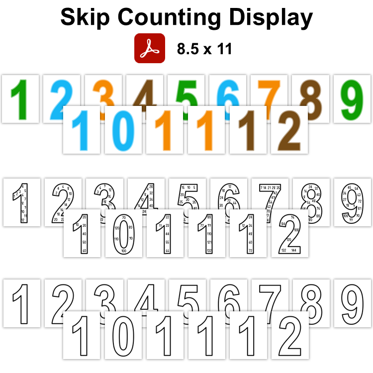 Skip Counting Display - Camping