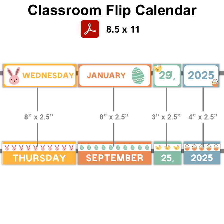 Classroom Flip Calendar - Happy Easter
