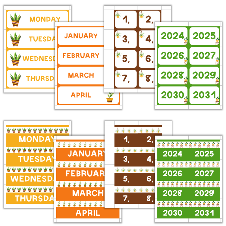 Classroom Flip Calendar - Indoor Plants