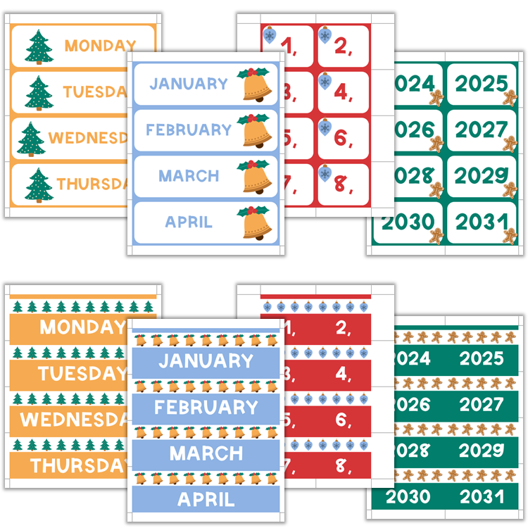 Classroom Flip Calendar - Bright Christmas