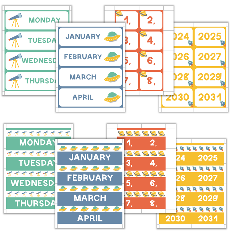 Classroom Flip Calendar - Space