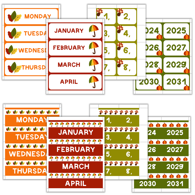 Classroom Flip Calendar - Hello Fall