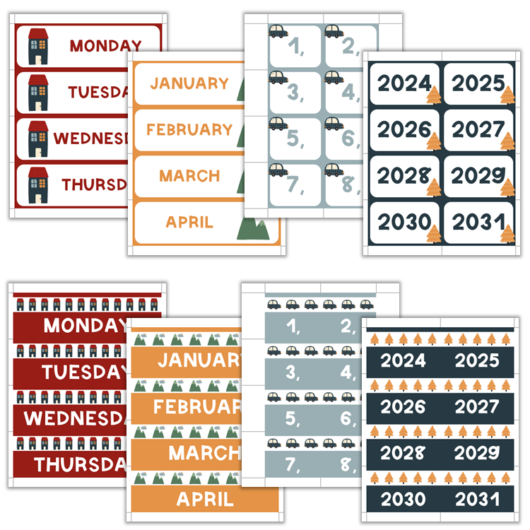 Classroom Flip Calendar - Little Town