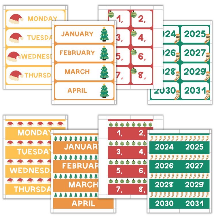 Classroom Flip Calendar - Cute Christmas