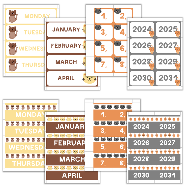 Classroom Flip Calendar - Little Cat