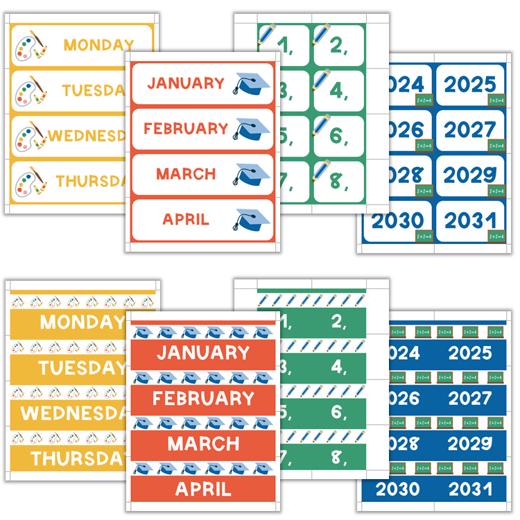 Classroom Flip Calendar - School Supplies