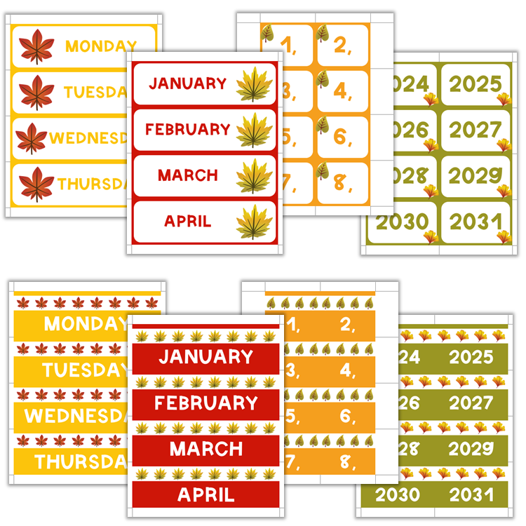 Classroom Flip Calendar - Autumn Leaves