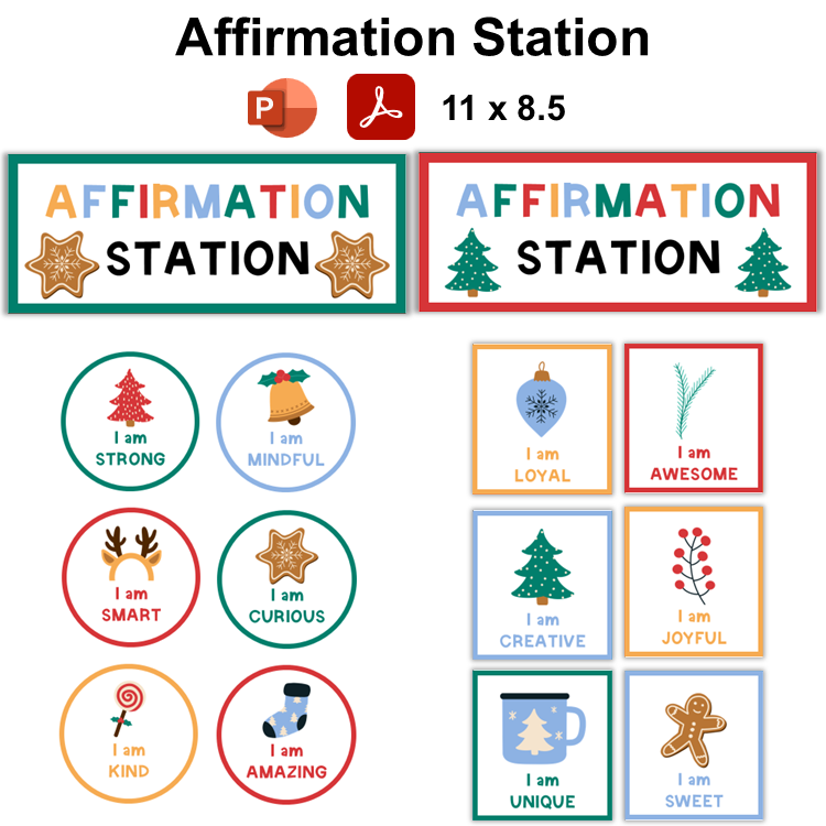 Affirmation Station - Bright Christmas | Editable