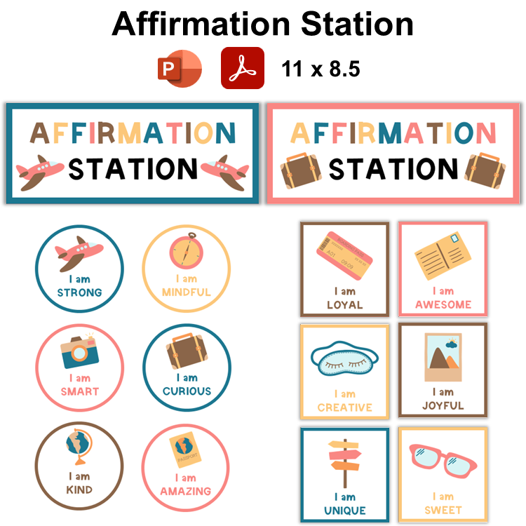 Affirmation Station - Travel the World | Editable