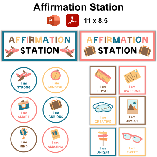 Affirmation Station - Travel the World | Editable