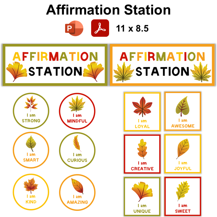 Affirmation Station - Autumn Leaves | Editable