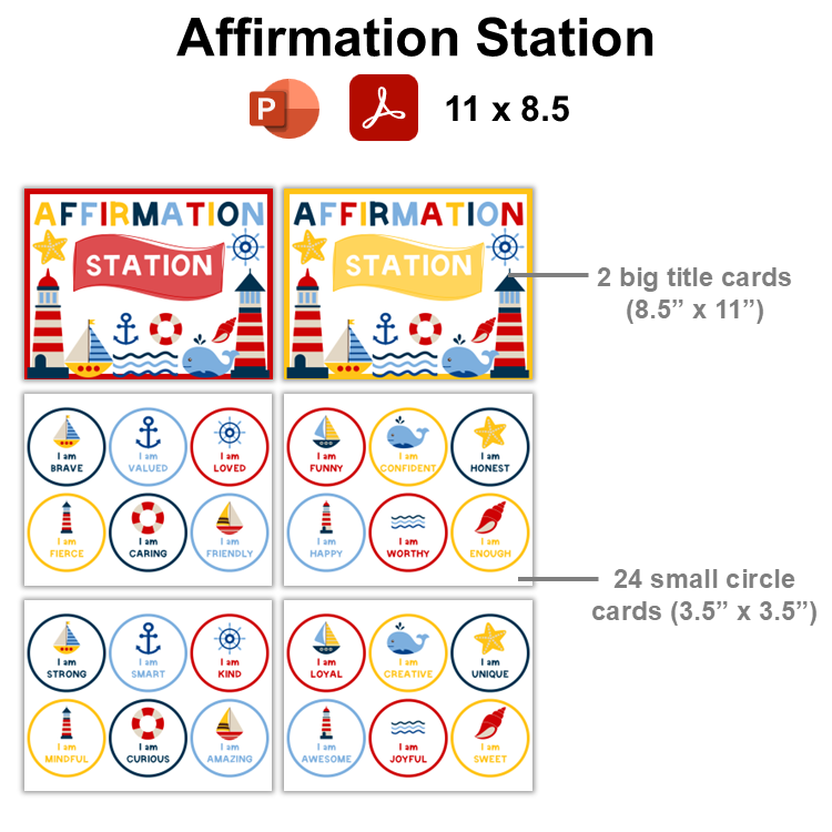 Affirmation Station - Nautical | Editable