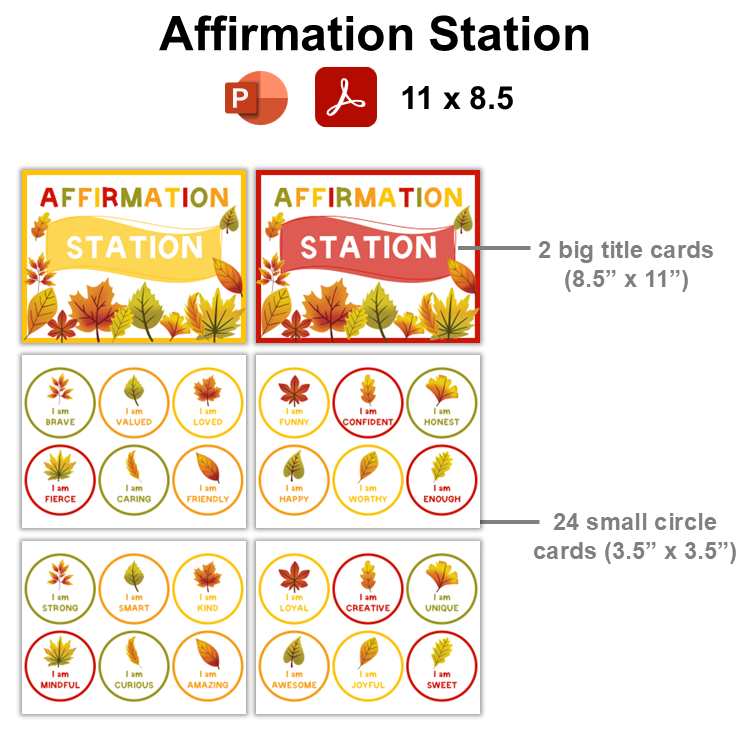 Affirmation Station - Autumn Leaves | Editable