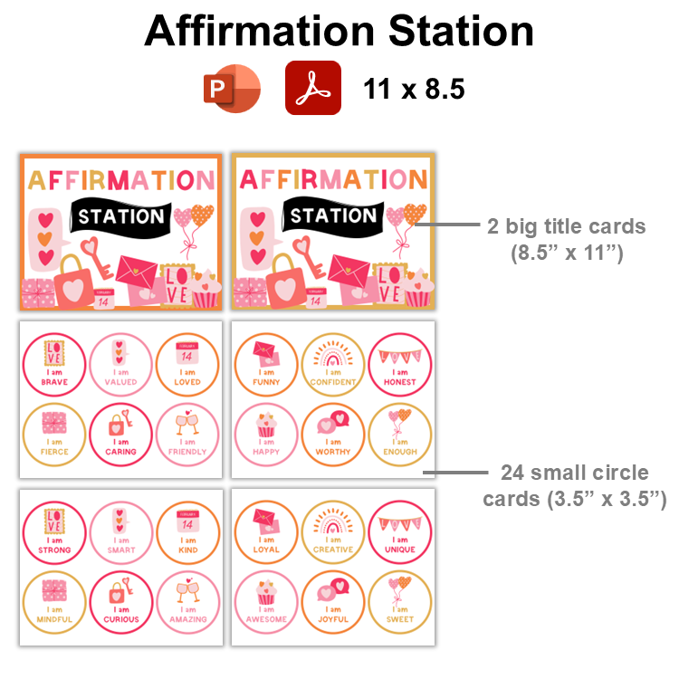 Affirmation Station - Pink Valentine | Editable