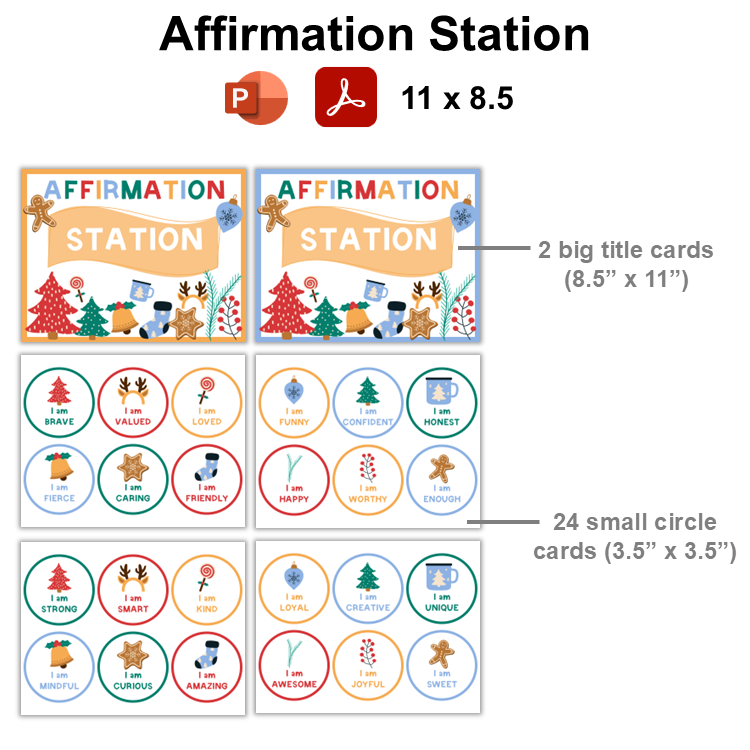 Affirmation Station - Bright Christmas | Editable