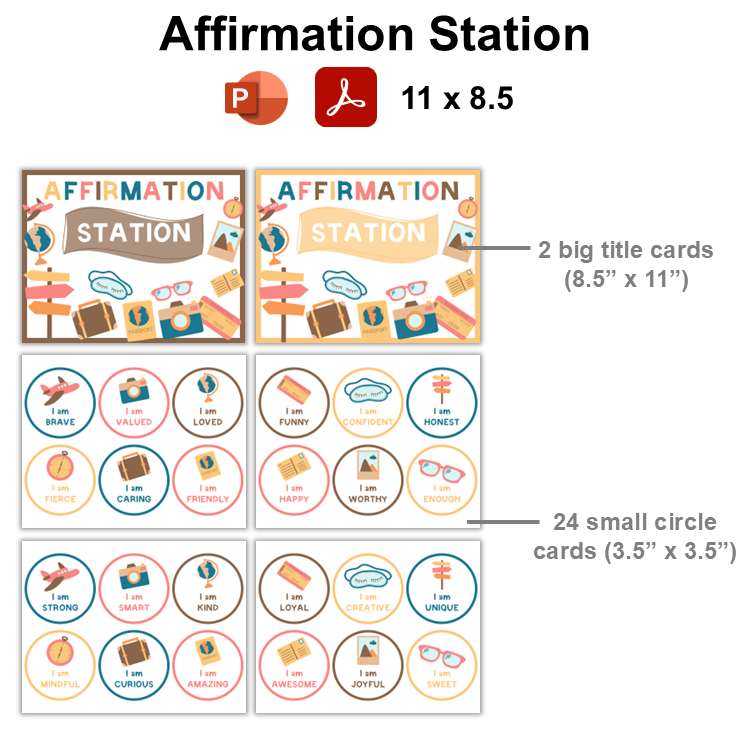 Affirmation Station - Travel the World | Editable