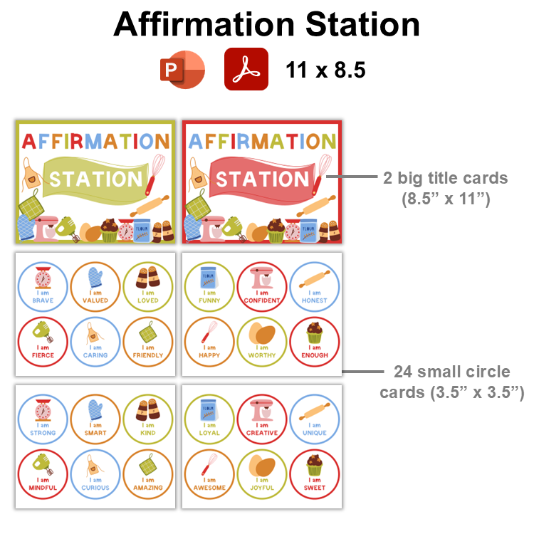 Affirmation Station - Colorful Baking | Editable