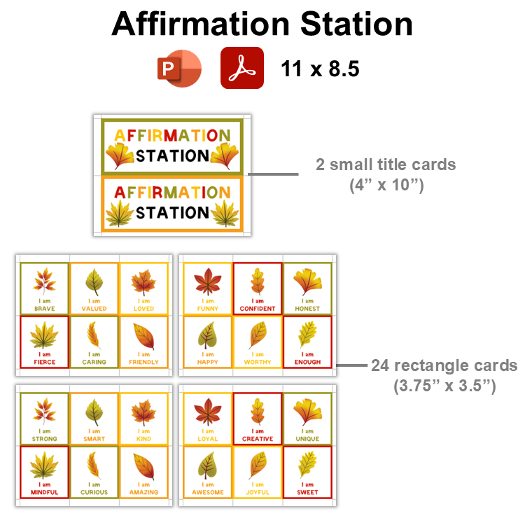 Affirmation Station - Autumn Leaves | Editable