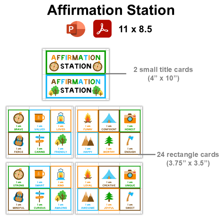 Affirmation Station - Camping | Editable