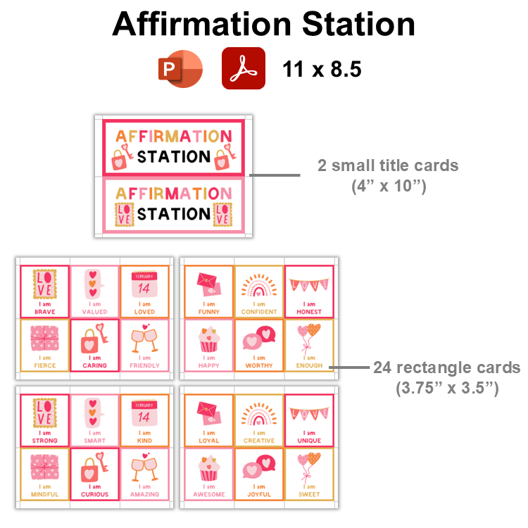 Affirmation Station - Pink Valentine | Editable