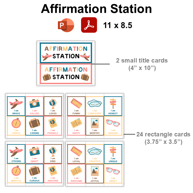 Affirmation Station - Travel the World | Editable