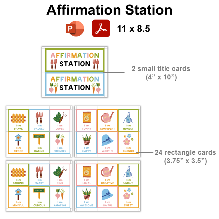 Affirmation Station - Spring Garden | Editable