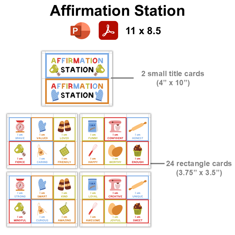 Affirmation Station - Colorful Baking | Editable