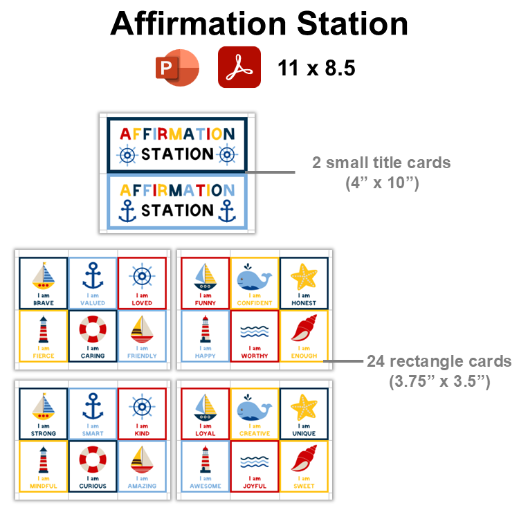 Affirmation Station - Nautical | Editable