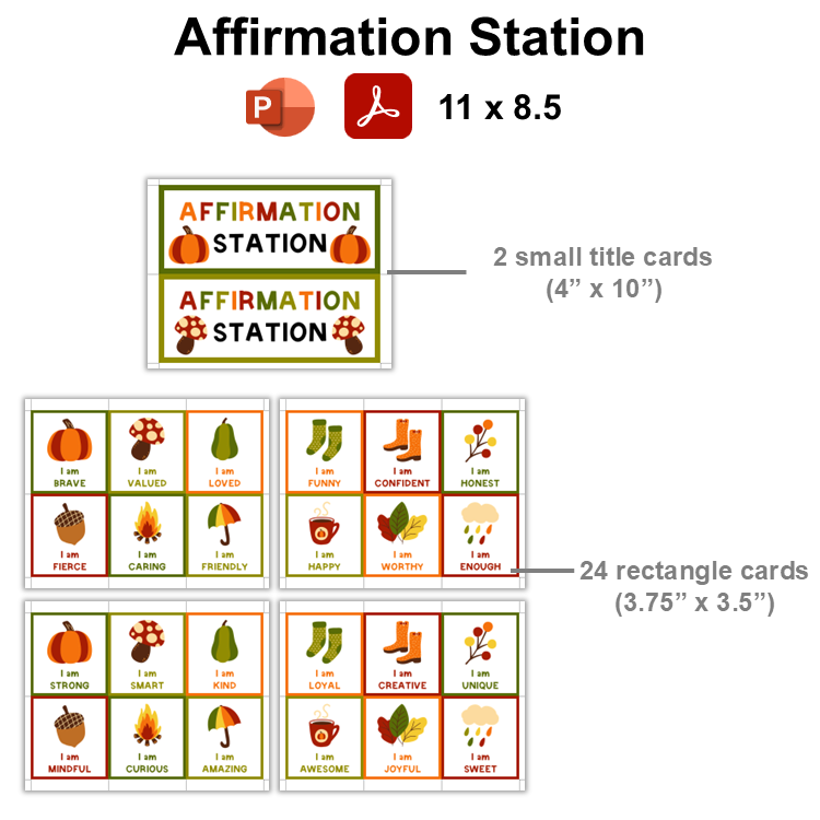 Affirmation Station - Hello Fall | Editable