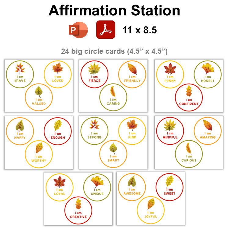 Affirmation Station - Autumn Leaves | Editable