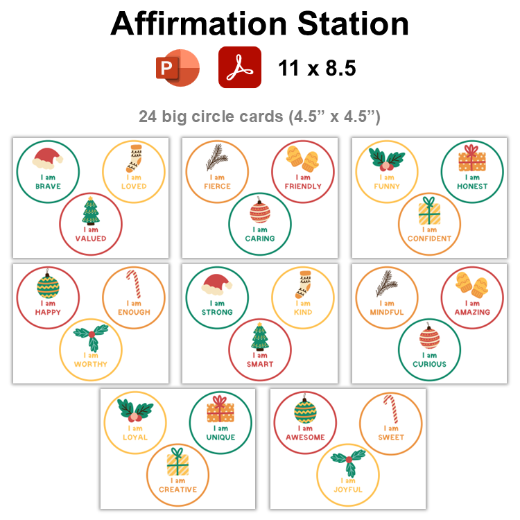 Affirmation Station - Cute Christmas | Editable